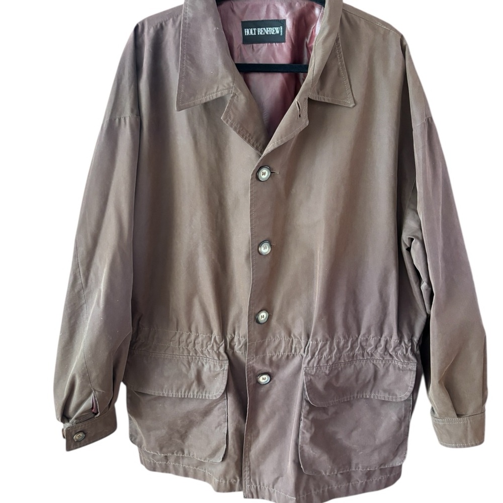 Holt Renfrew Brown Lightweight Utility Jacket Coat